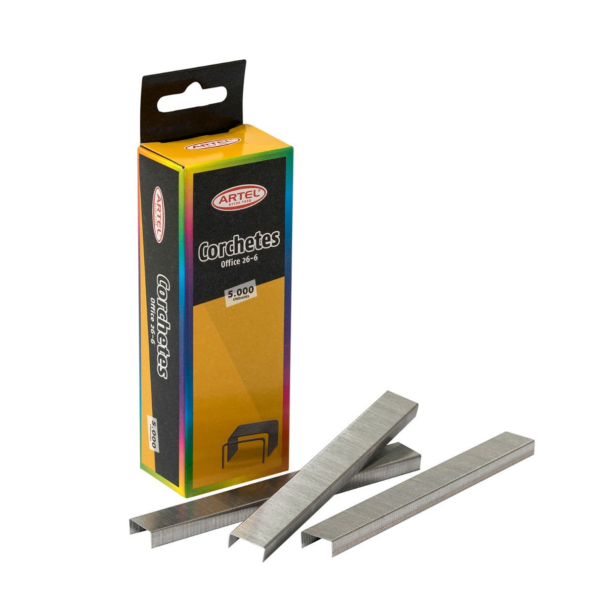 Caja 5000 Corchetes 26/6 Artel