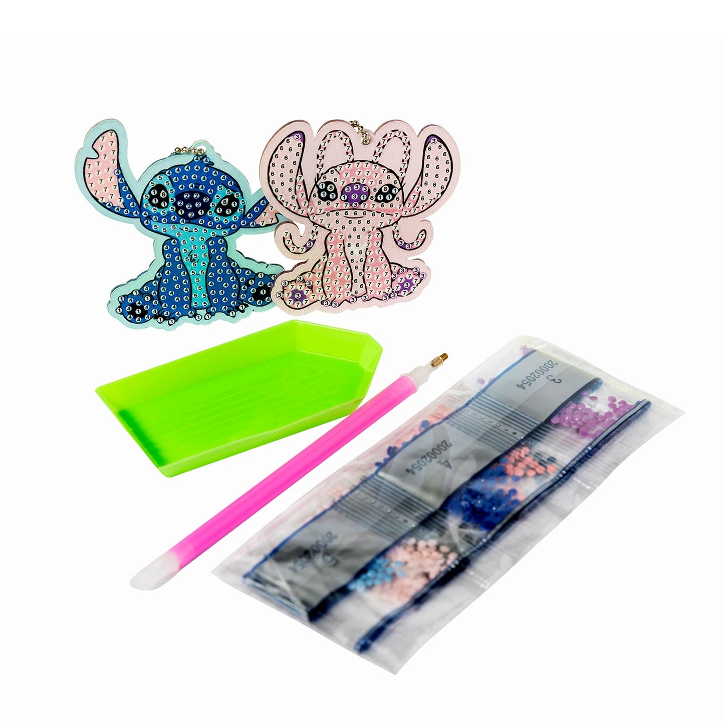 Set 2 Colgantes Crystal Painting Artel Diseño Stitch