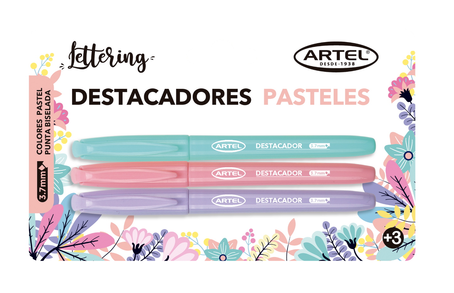 Bl. Destacador Artel Pastel x3