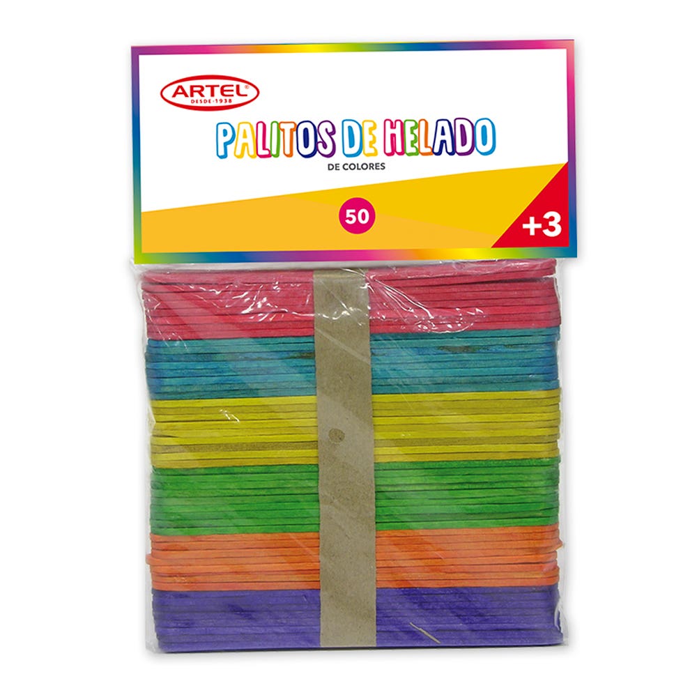 Palitos Helados colores bolsa 50