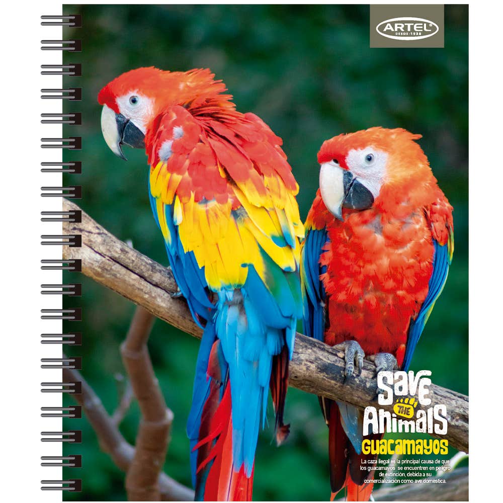 Cuaderno Universitario Save The Animals 2 100 Hojas 7Mm Hojas Diseño Aleatorio Artel