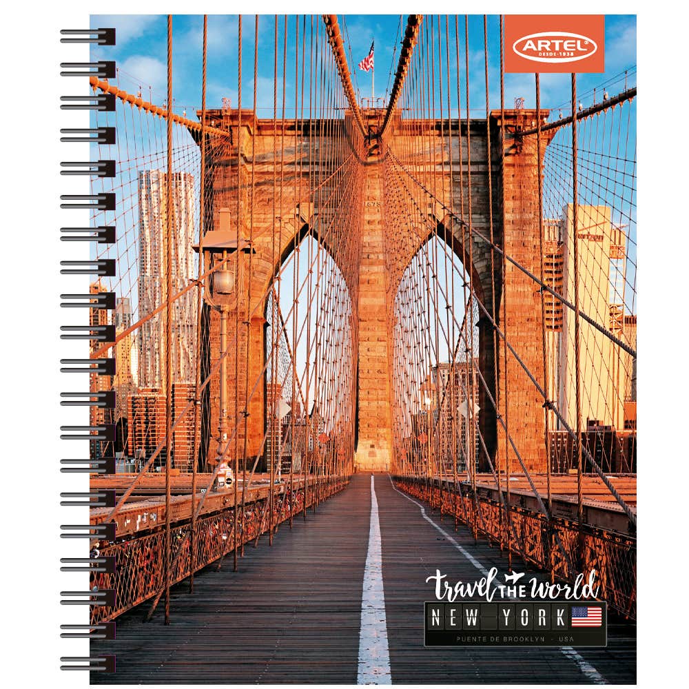 Cuaderno Universitario Travel The World 1 100 Hojas 7Mm Hojas Diseño Aleatorio Artel