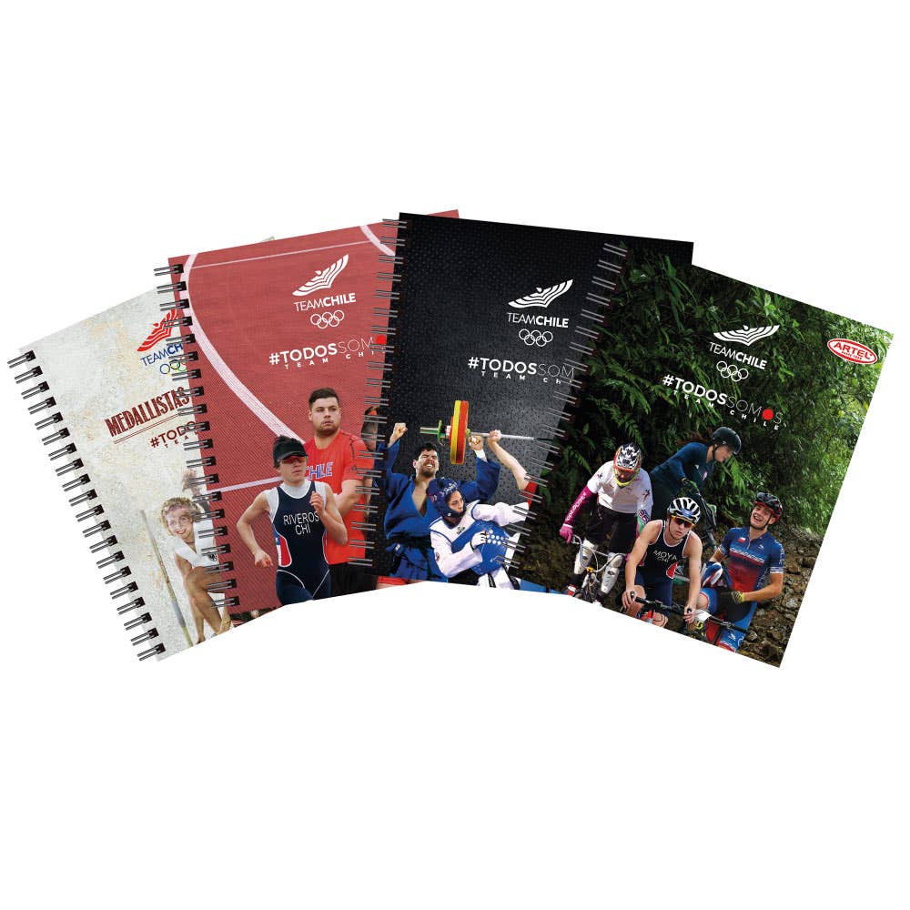 Cuaderno Universitario Team Chile 2 100 Hojas 7Mm Hojas Diseño Aleatorio Artel