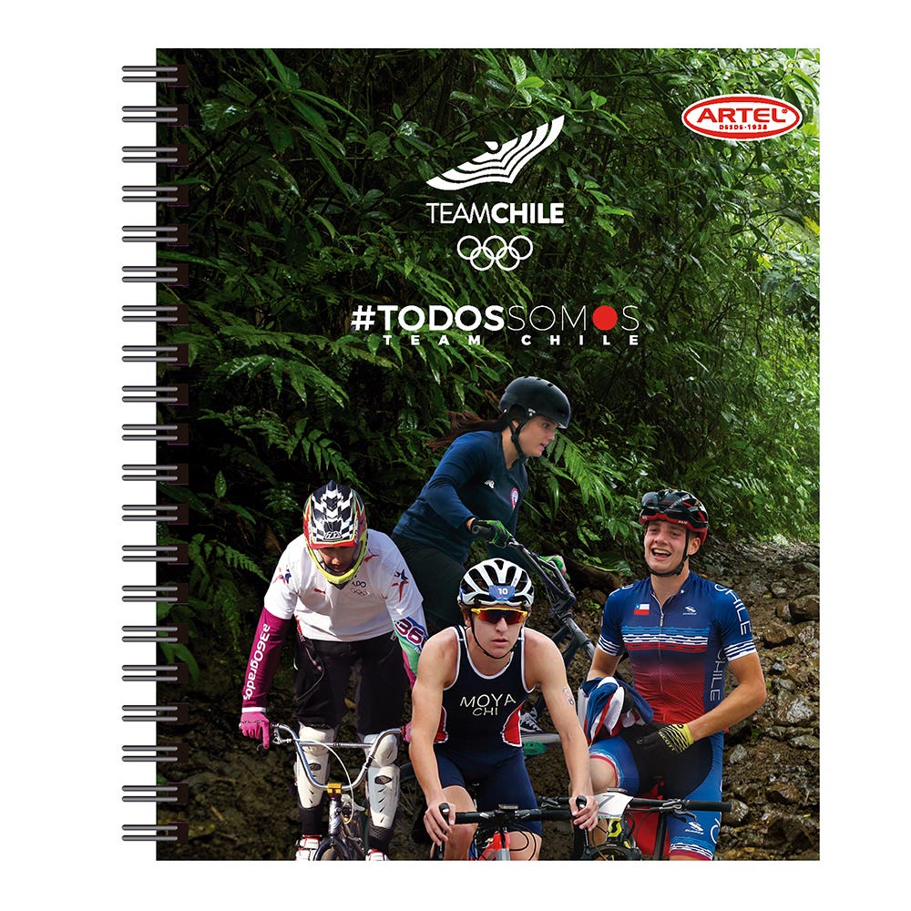 Cuaderno Universitario Team Chile 2 100 Hojas 7Mm Hojas Diseño Aleatorio Artel