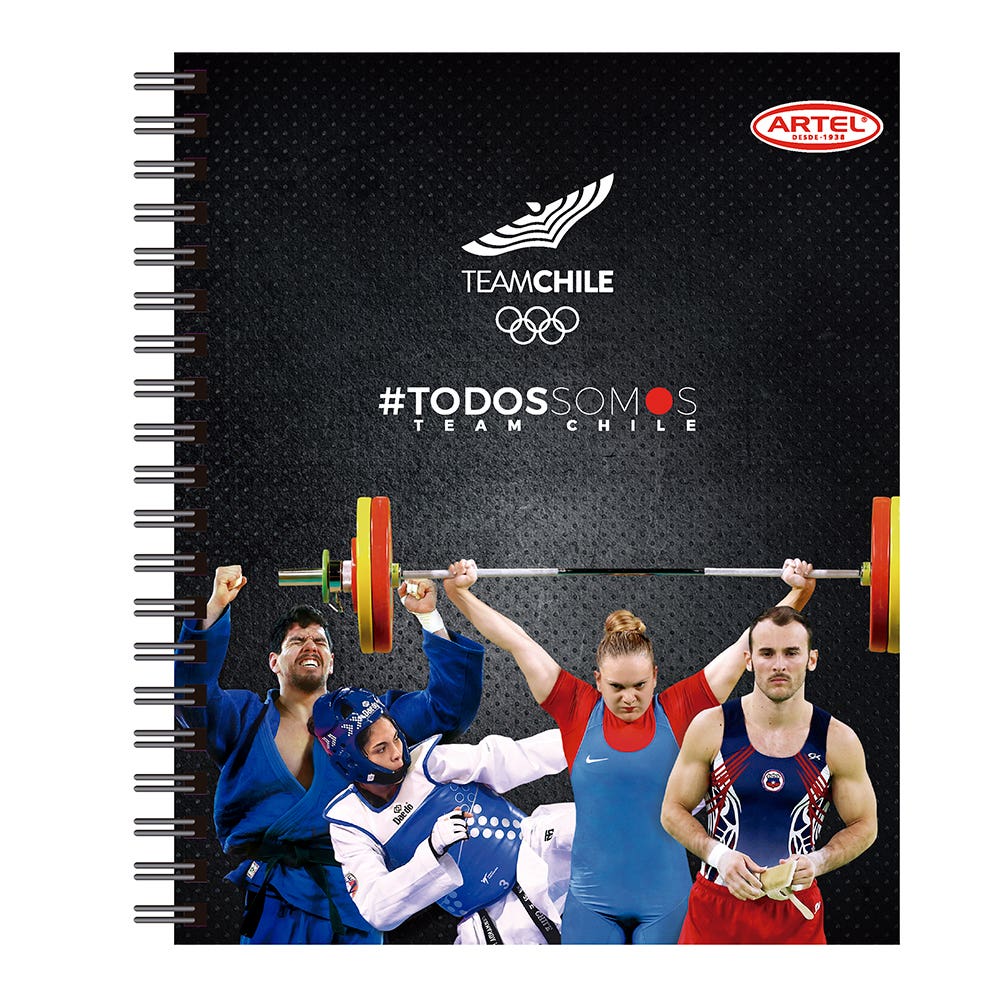 Cuaderno Universitario Team Chile 2 100 Hojas 7Mm Hojas Diseño Aleatorio Artel