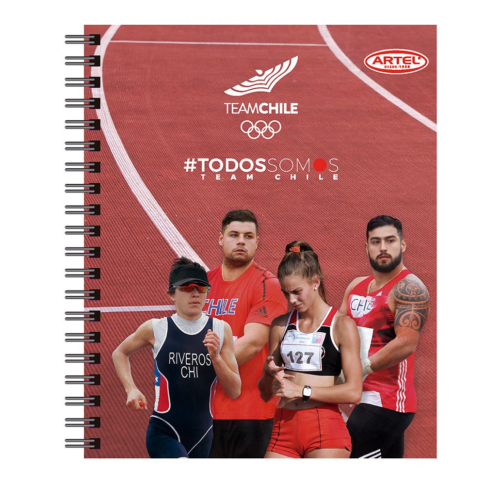 Cuaderno Universitario Team Chile 2 100 Hojas 7Mm Hojas Diseño Aleatorio Artel