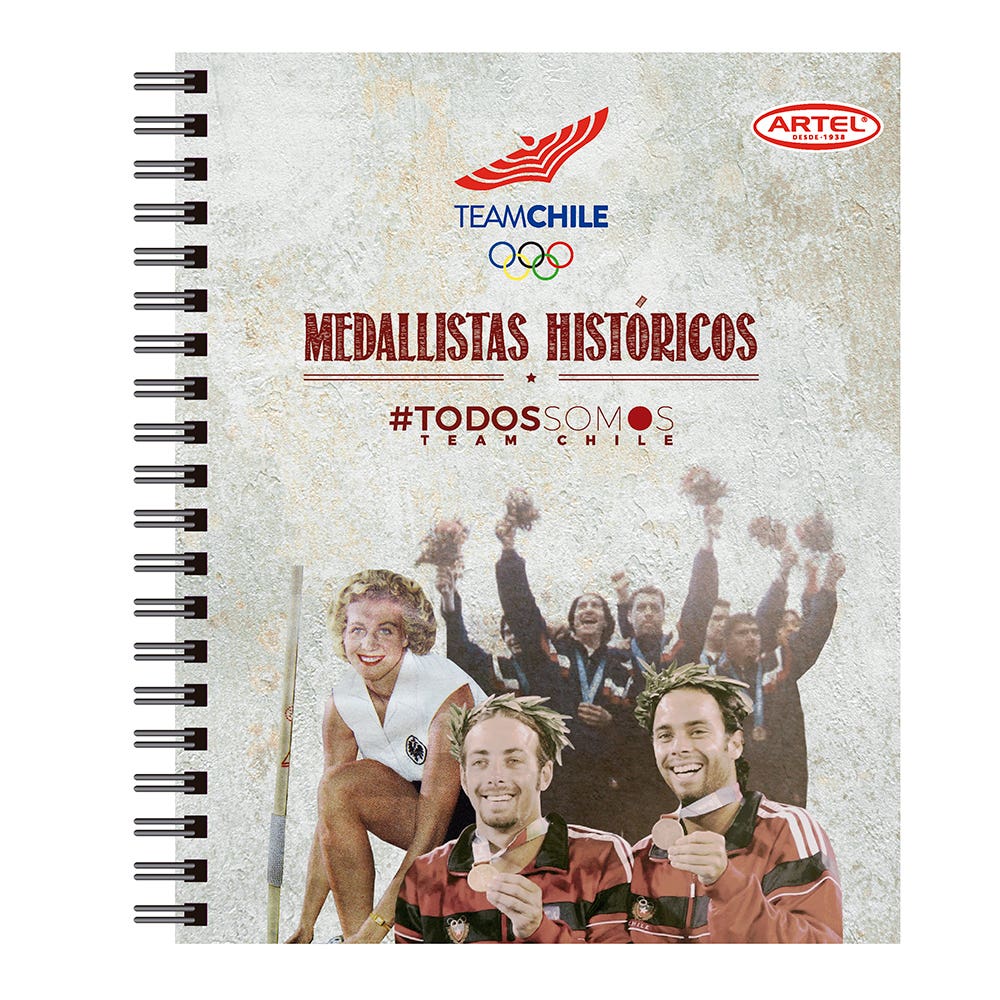 Cuaderno Universitario Team Chile 2 100 Hojas 7Mm Hojas Diseño Aleatorio Artel