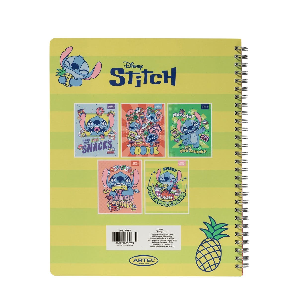 Cuaderno Universitario 100 Hojas 7Mm Stitch Foodie