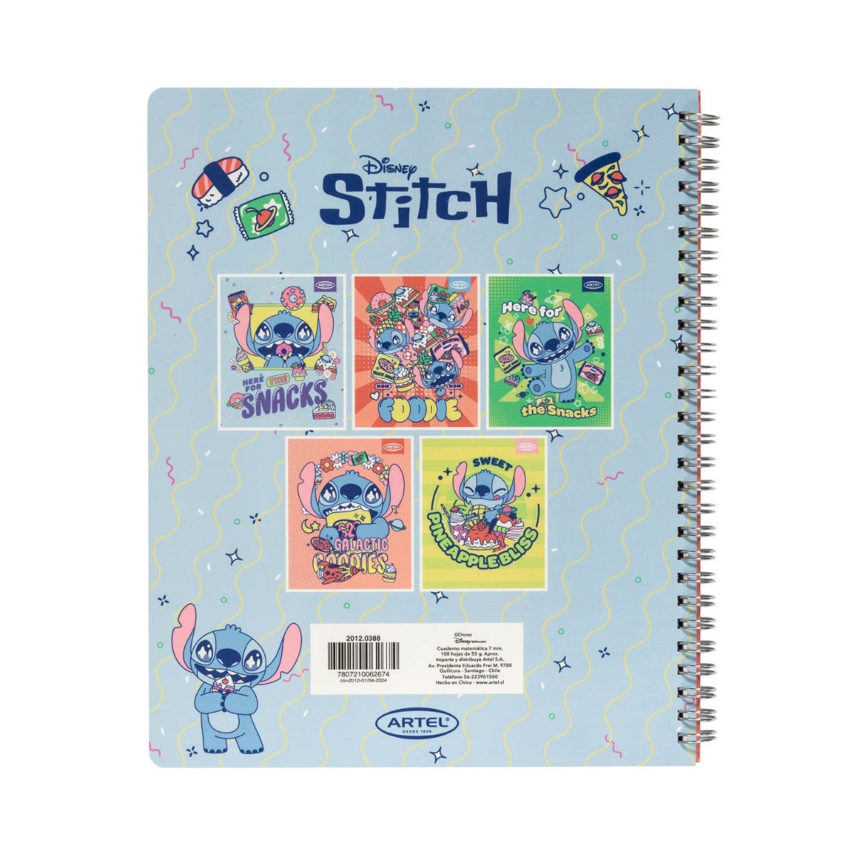 Cuaderno Universitario 100 Hojas 7Mm Stitch Foodie