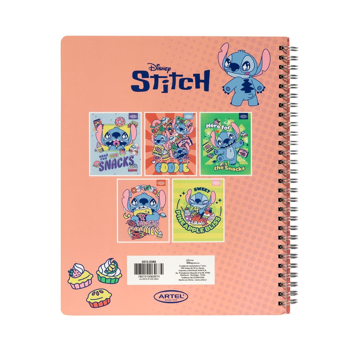 Cuaderno Universitario 100 Hojas 7Mm Stitch Foodie