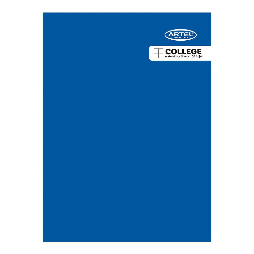 Cuaderno College Matemáticas 5mm. 100 Hojas Color Aleatorio Artel