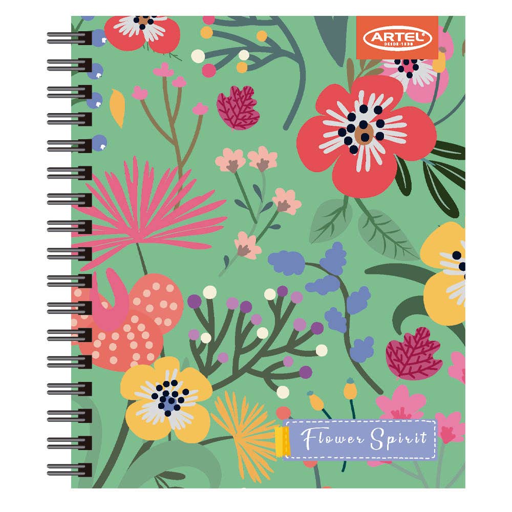 Cuaderno Book Floral 120 Hojas 7Mm Hojas Diseño Aleatorio Artel