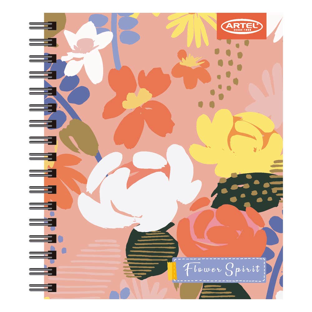 Cuaderno Book Floral 120 Hojas 7Mm Hojas Diseño Aleatorio Artel