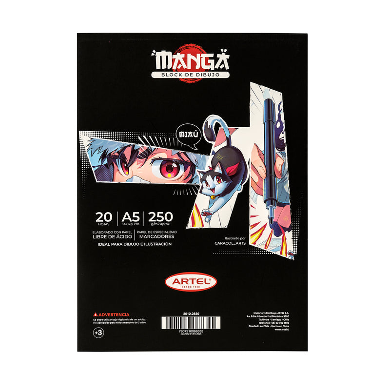Block Dibujo Artel Manga A5 20 Hojas