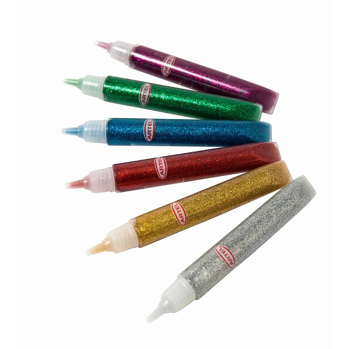 Blíster Glitter Glue Artel Tubo Colores 6 Unidades 13 Grs