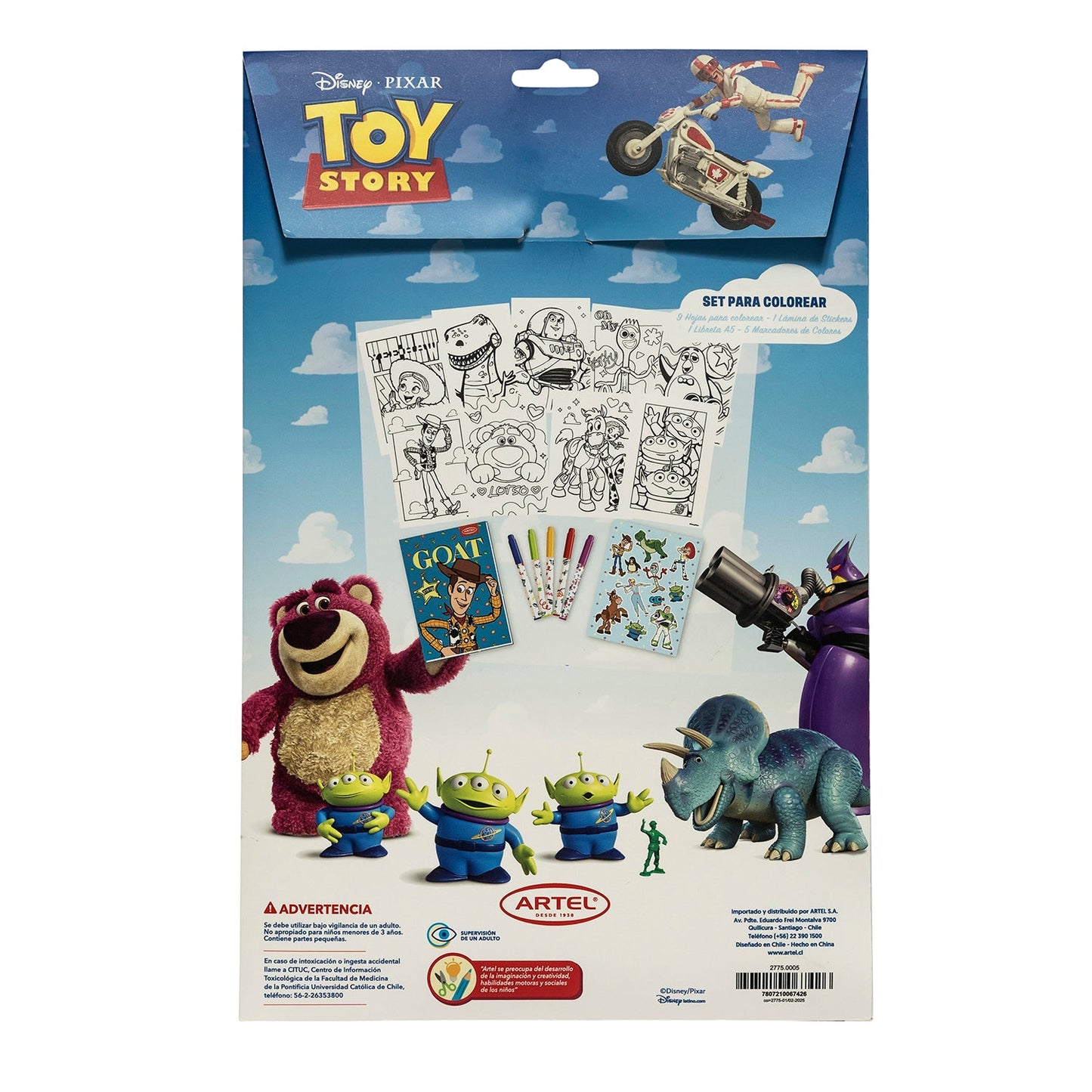Set Colorear Artel Toy Story