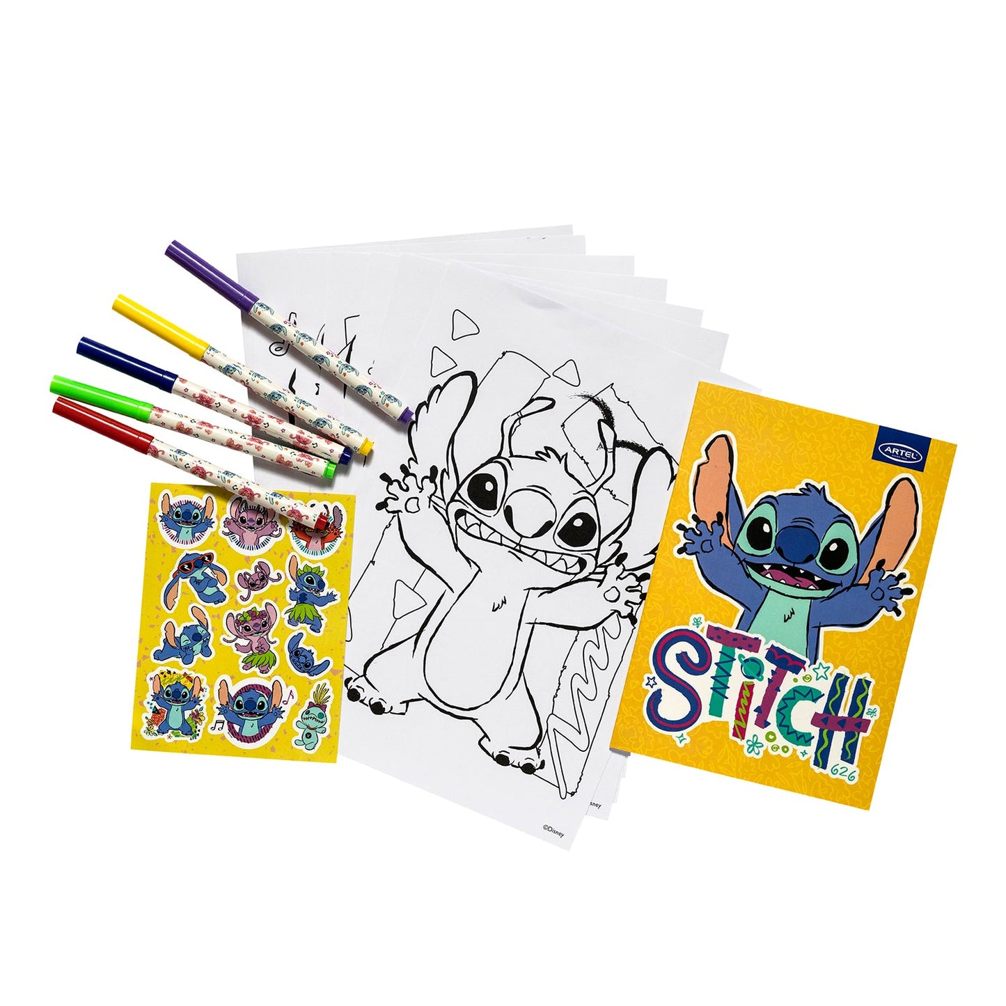 Set Colorear Artel Stitch