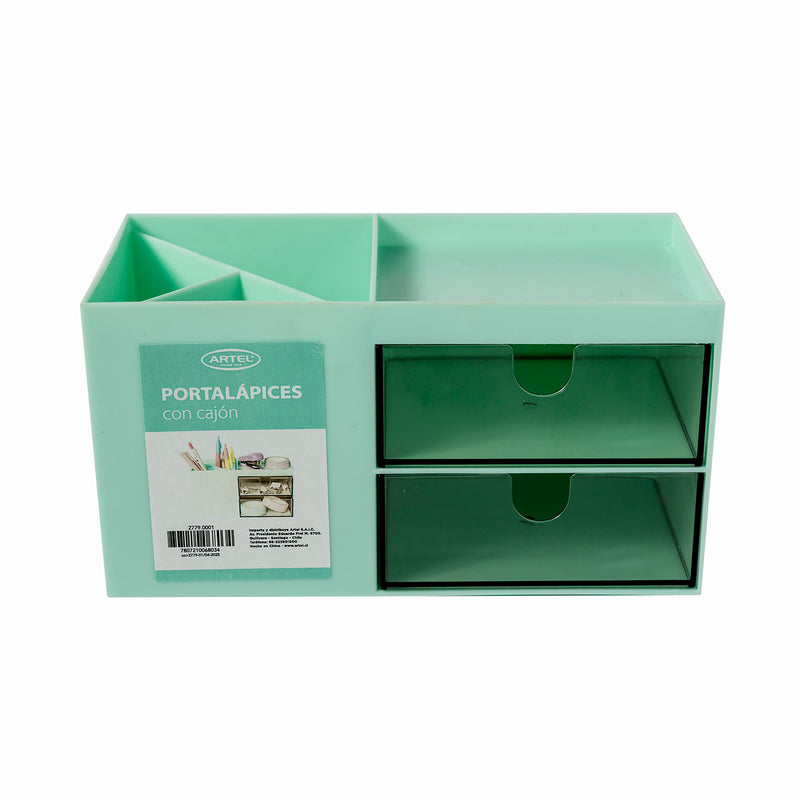 Portalápices Con Cajón Artel Pastel