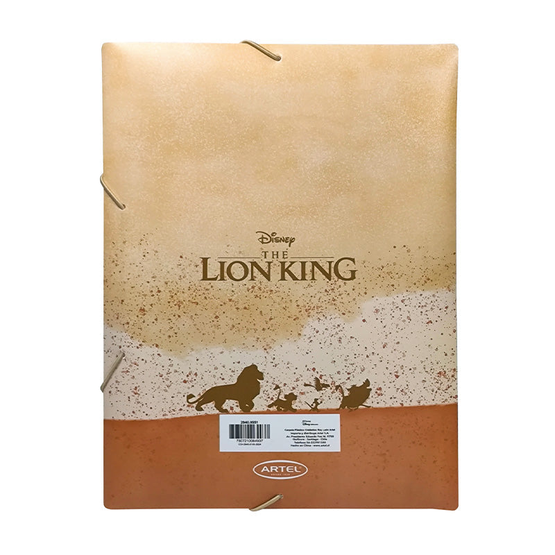 Carpeta Plástico Con Elástico Rey León Artel