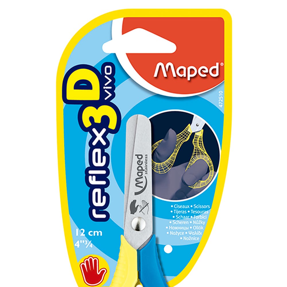 Blíster Tijera Reflex Vivo 12cm Zurdos Maped