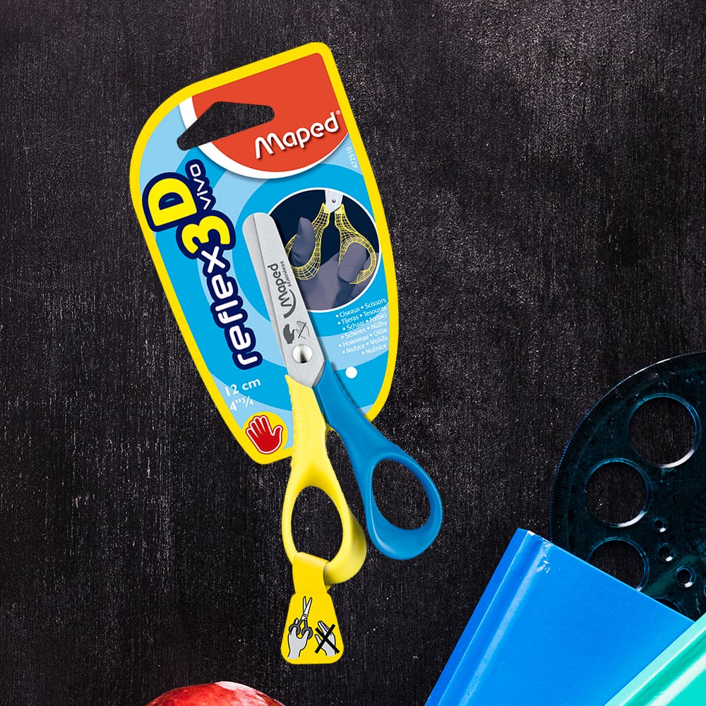 Blíster Tijera Reflex Vivo 12cm Zurdos Maped