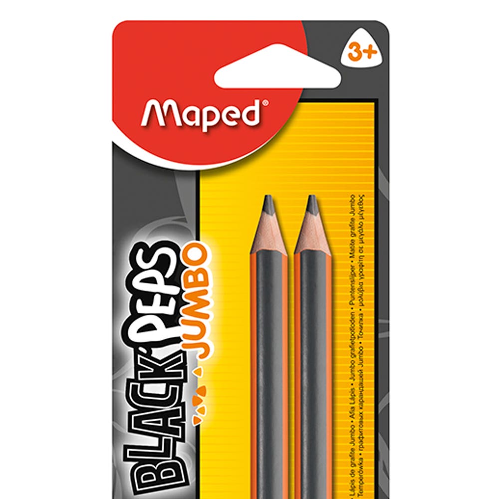 2 Lápices Grafito Jumbo Triangular Maped