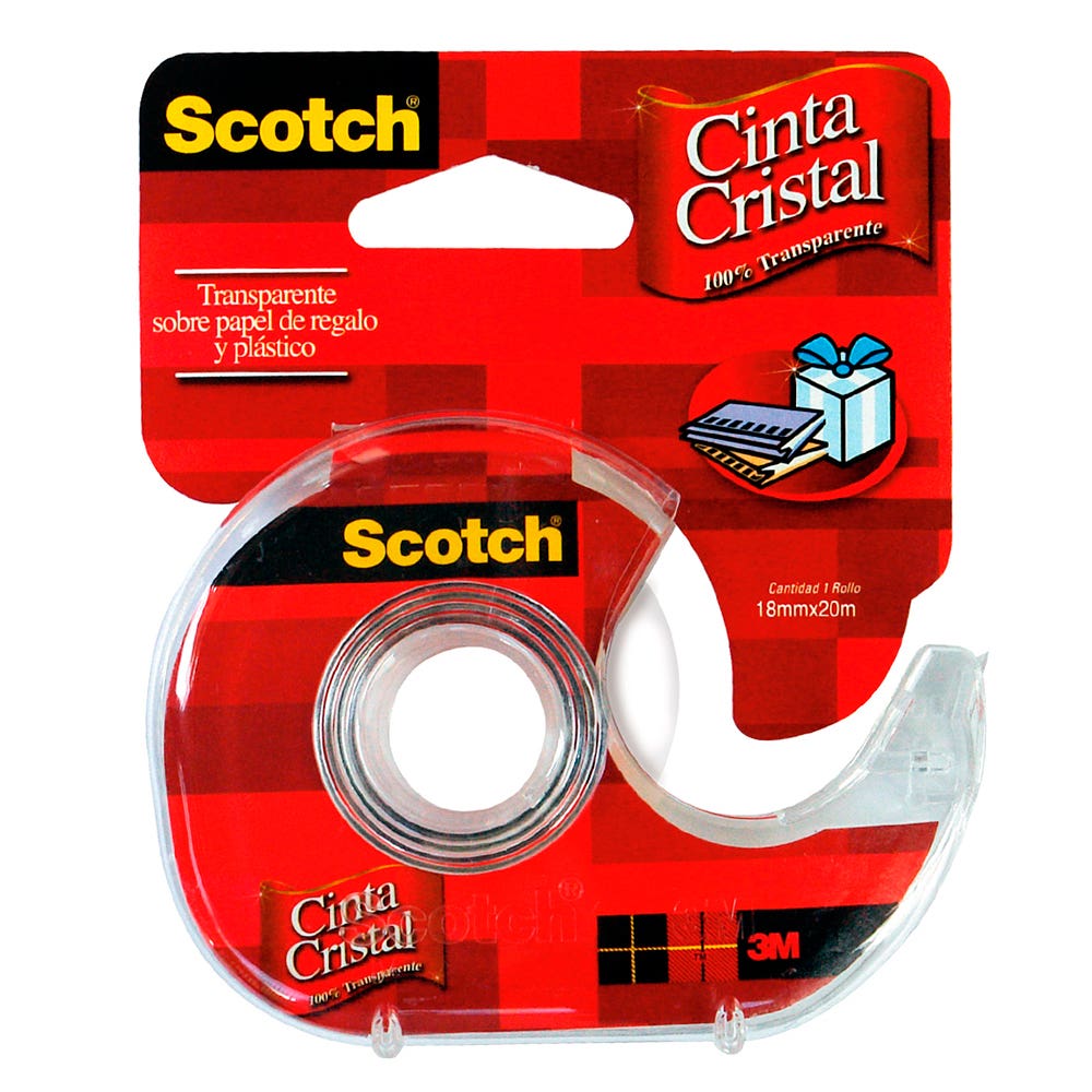 Cinta Adhesiva Cristal Scotch® Con Dispensador 18X20 Mts
