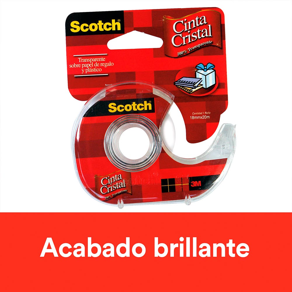 Cinta Adhesiva Cristal Scotch® Con Dispensador 18X20 Mts