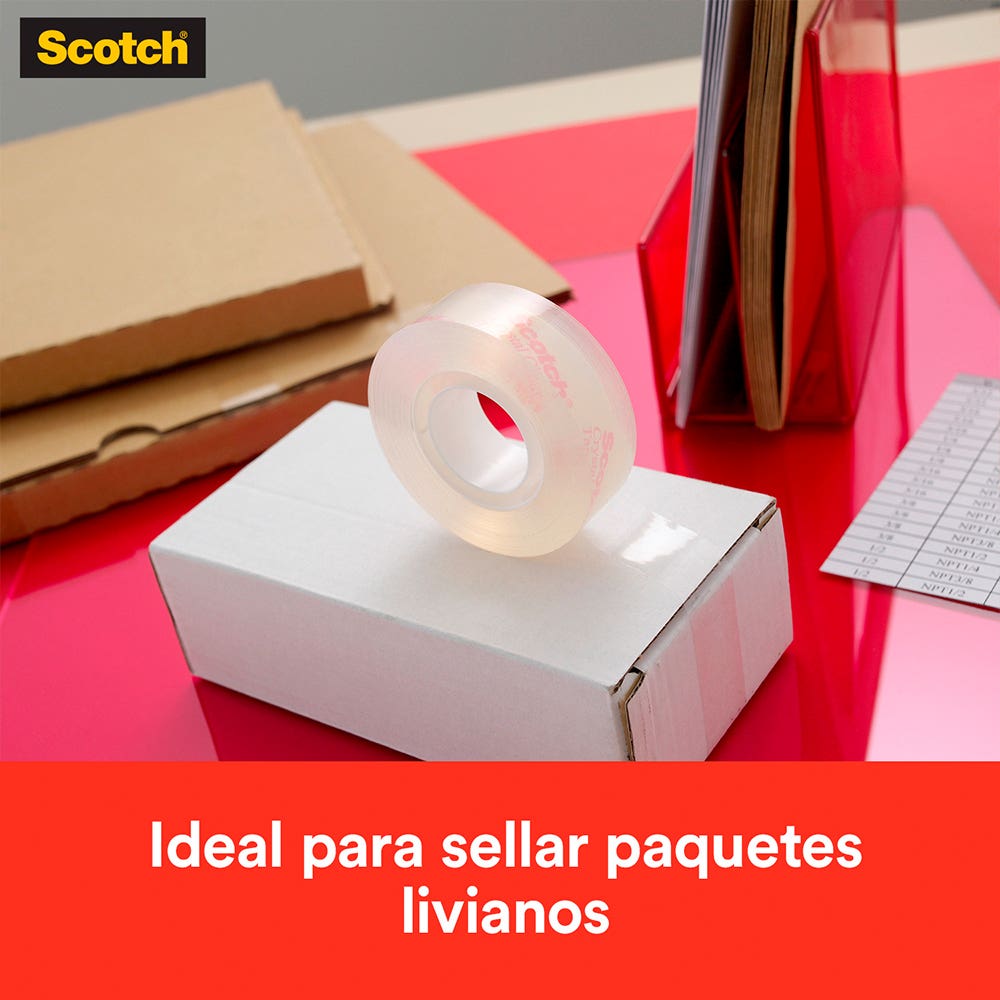 Cinta Adhesiva Cristal Scotch® Con Dispensador 18X20 Mts