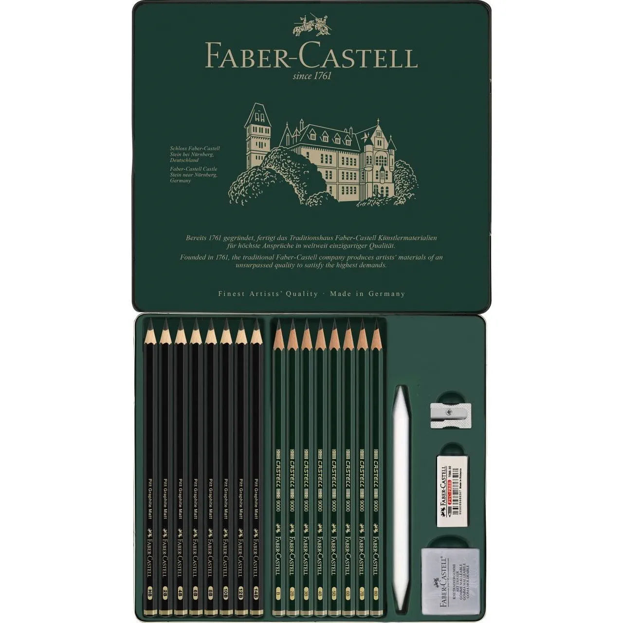 Set Faber Castell 9000 & Pitt Grafito Mate 30 Unidades