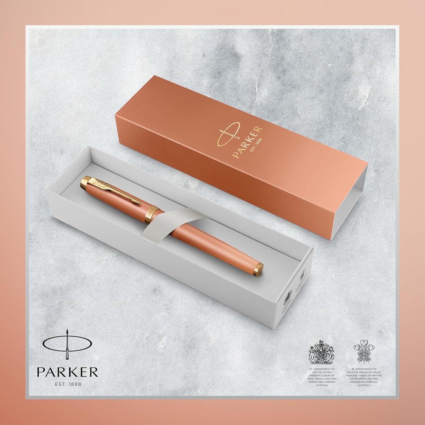 Bolígrafo Roller Parker Im Ritual Orange Acabado Dorado