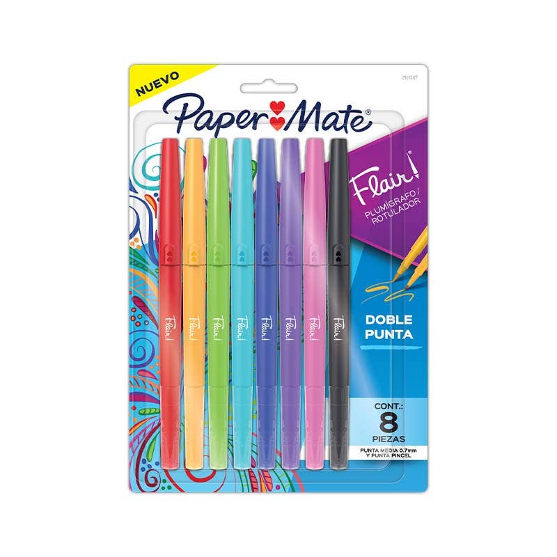 BOLIGRAFO FLAIR DOBLE PUNTA 8 COLORES