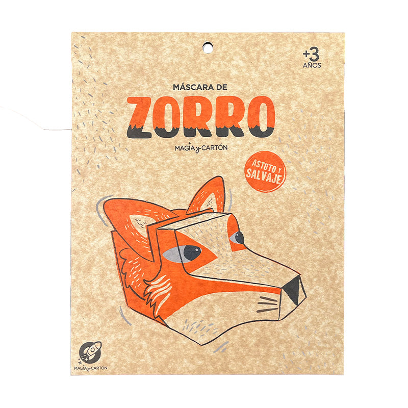 Figuras de cartón para pintar- Máscara de Zorro Magia y Cartón