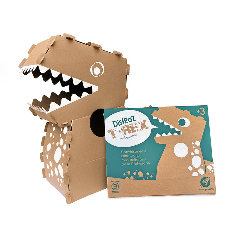 Figuras de cartón para pintar- Disfraz de T-Rex Magia y Cartón
