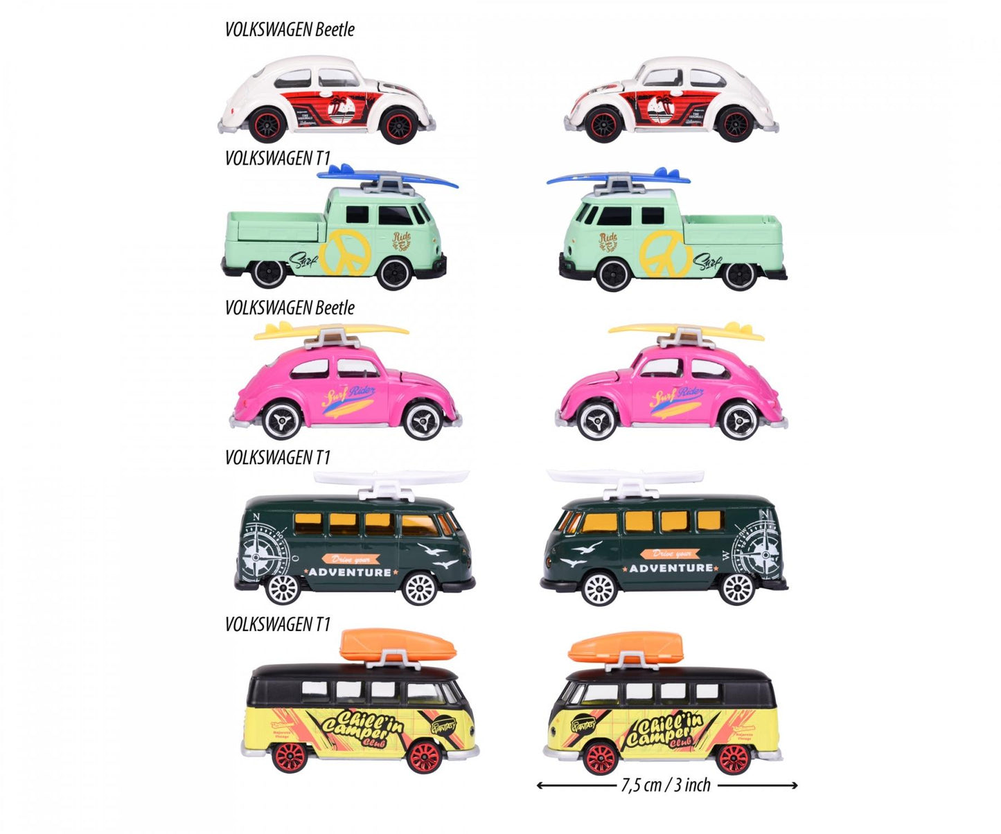 Majorette Vw The Originals Playfun Giftpack 5 Piezas