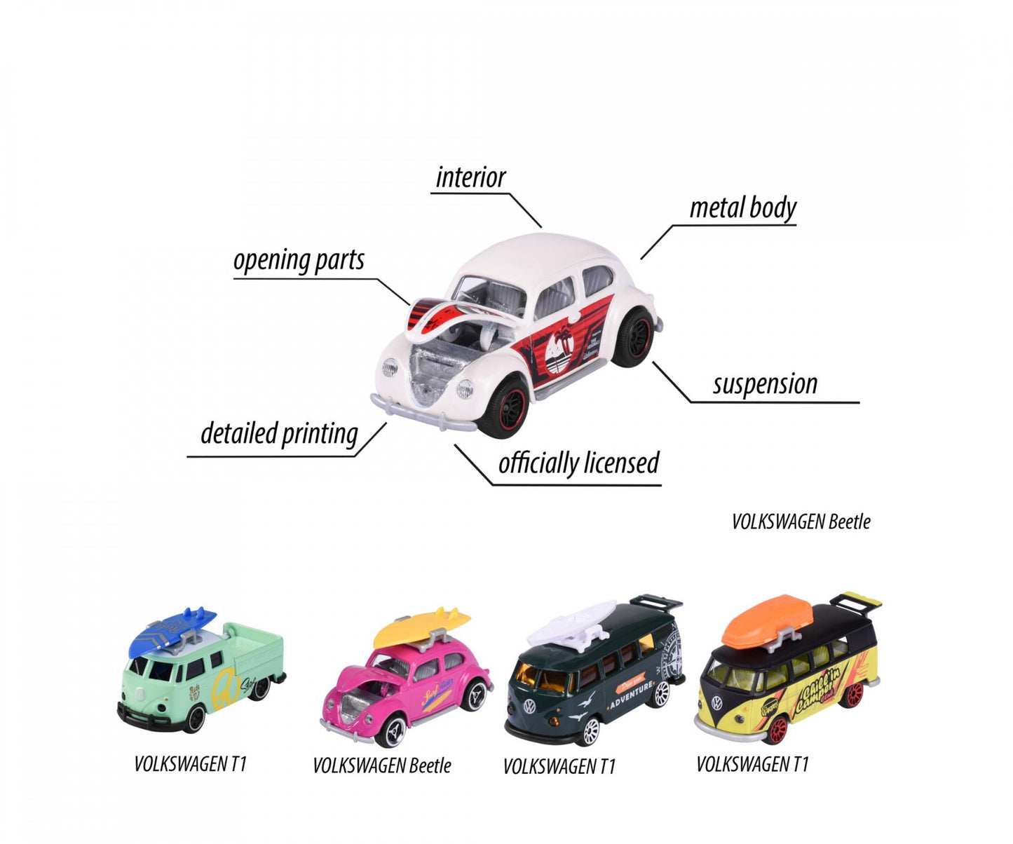 Majorette Vw The Originals Playfun Giftpack 5 Piezas