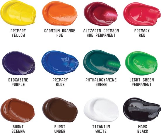 Set Pintura Acrílica Liquitex Basicss 12 Unidades 22Ml