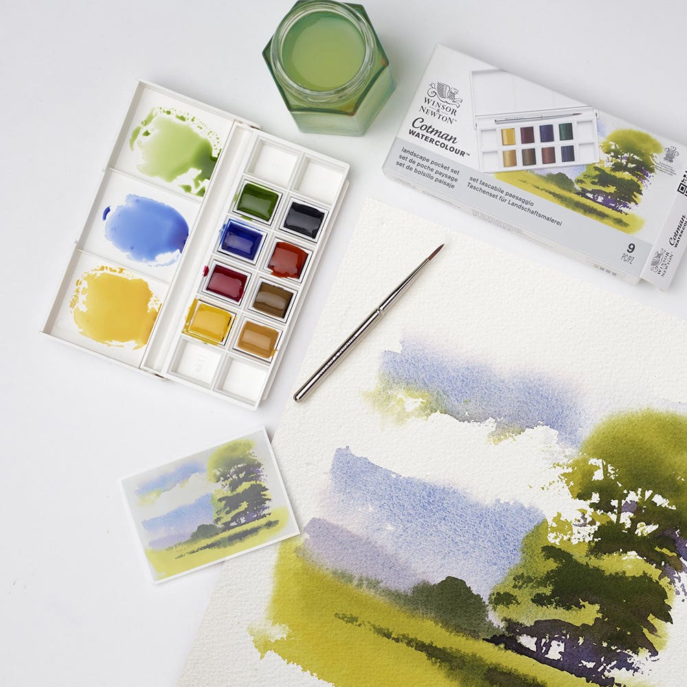 Acuarela Cotman Set Landscape 8hp Winsor And Newton Nacional Librería