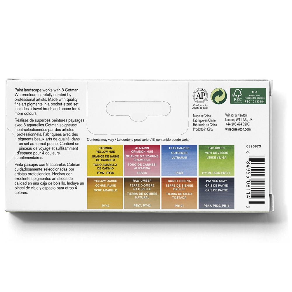 Acuarela Cotman Set Landscape 8hp Winsor And Newton Nacional Librería