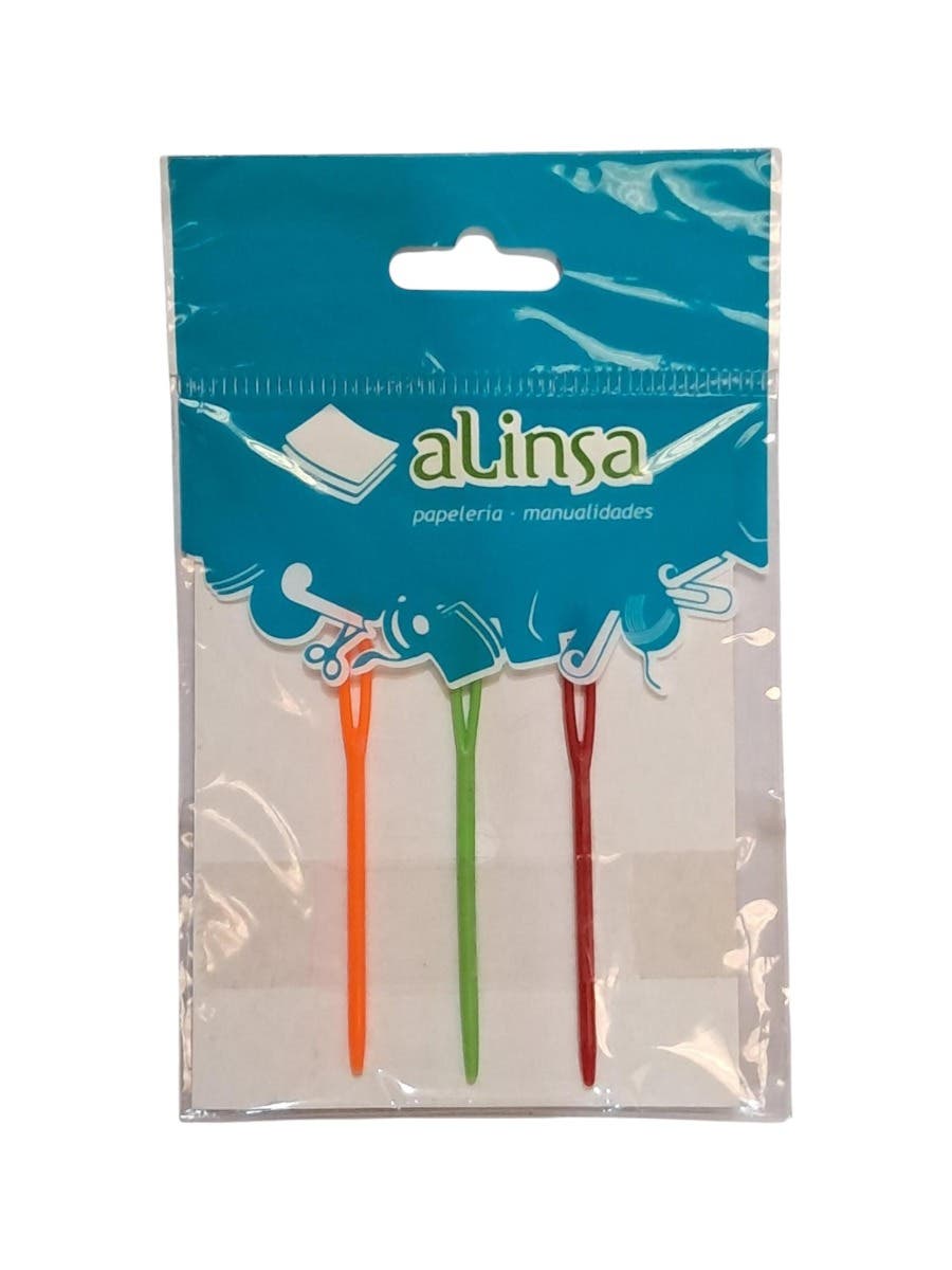 AGUJAS DE LANA PLASTICAS 3 UN Alinsa Nacional Librería