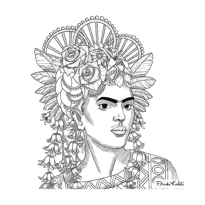Block para colorear Frida Kahlo Colorear Artel Nacional Librería