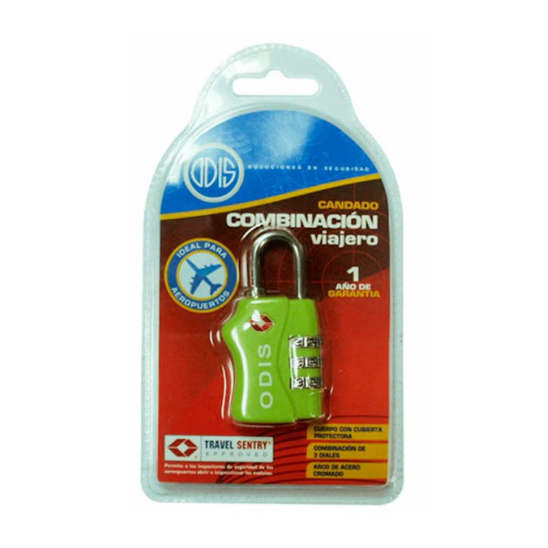 Candado Odis TSA 33mm Verde bt Odis Nacional Librería
