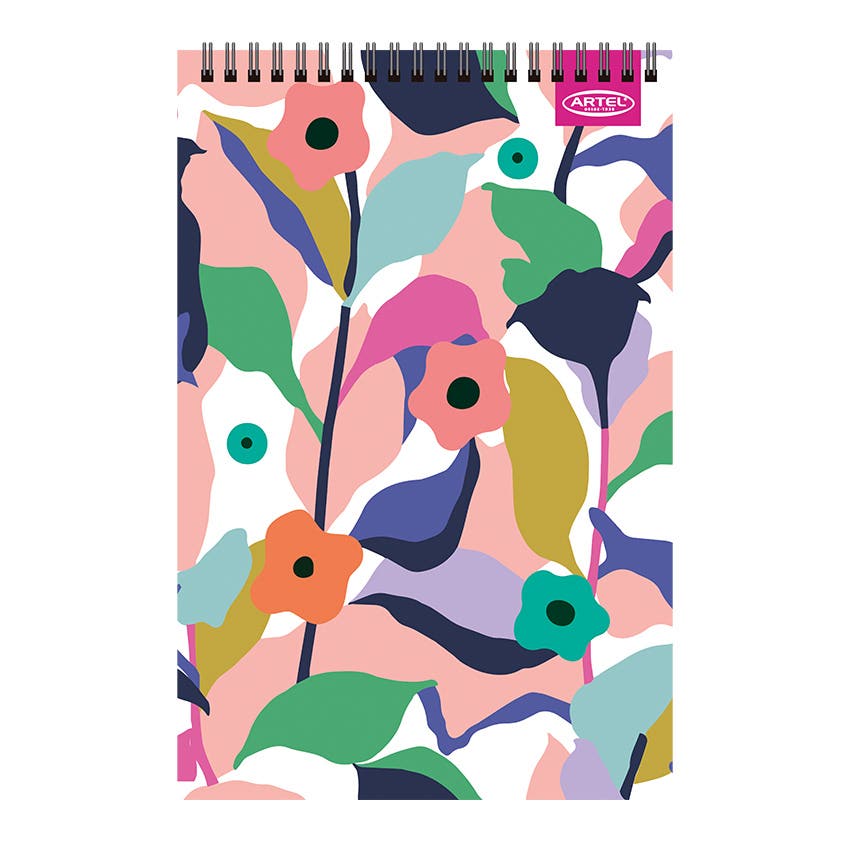 CROQUERA ARTEL 80 HOJAS DISEÑO FLORAL Artel Nacional Librería