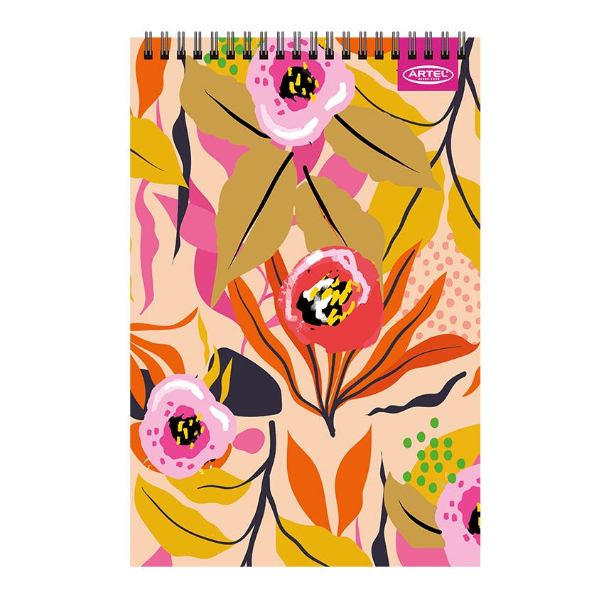 CROQUERA ARTEL 80 HOJAS DISEÑO FLORAL Artel Nacional Librería