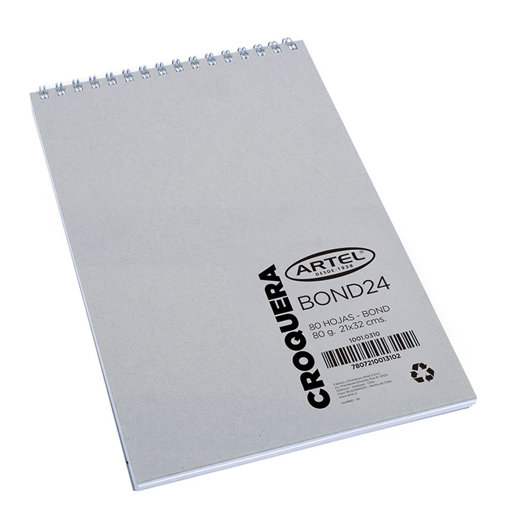 Croquera Bond 24 Esp 80Hj Ofic 21x32 Artel Nacional Librería