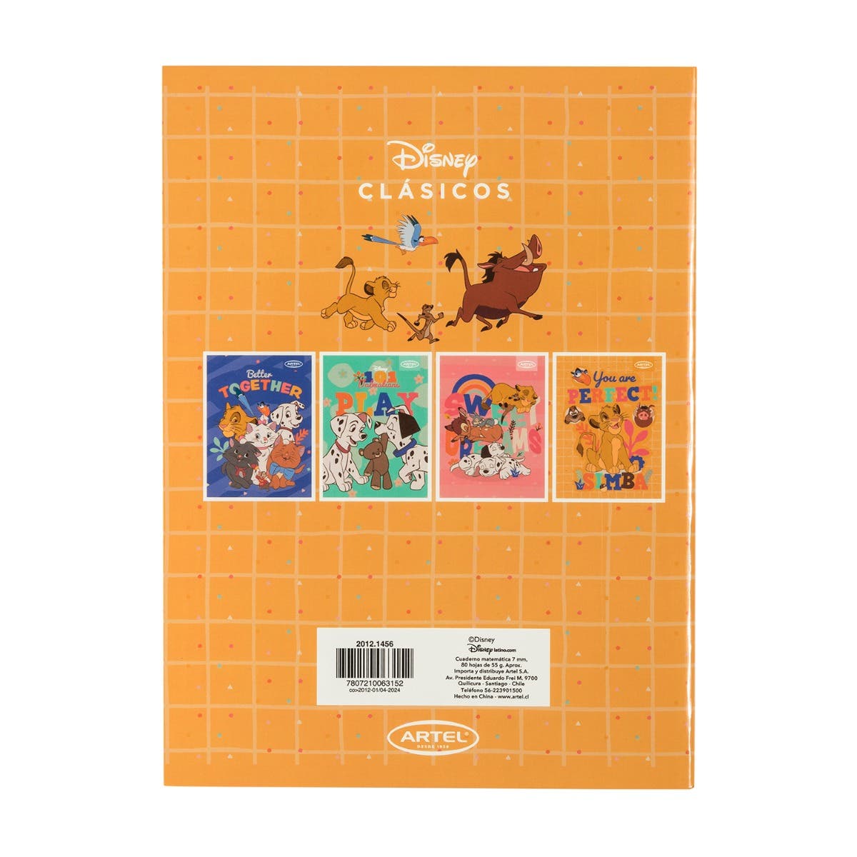 CUAD COLLEGE 80 HJ. CLÁSICOS DISNEY Artel Nacional Librería