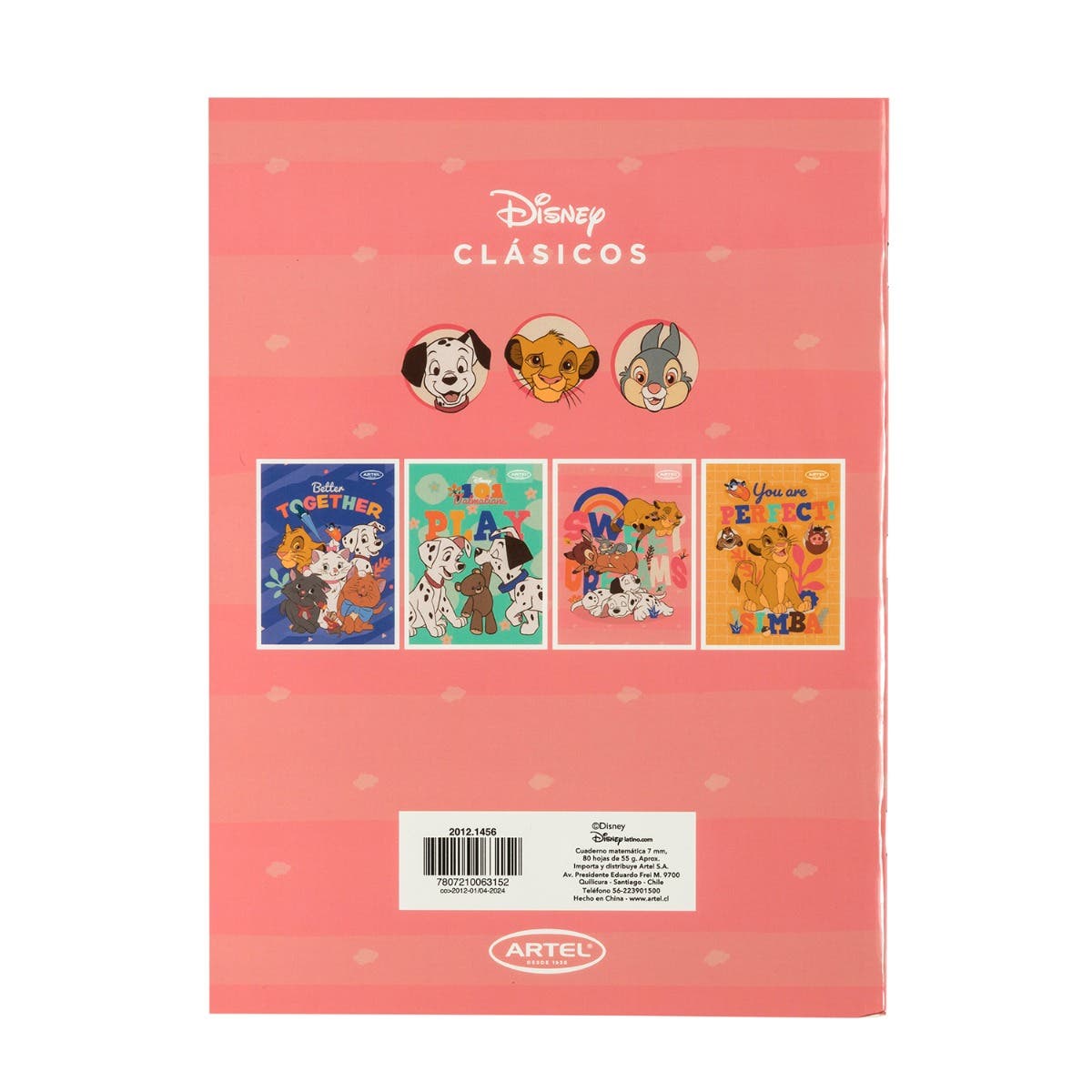 CUAD COLLEGE 80 HJ. CLÁSICOS DISNEY Artel Nacional Librería