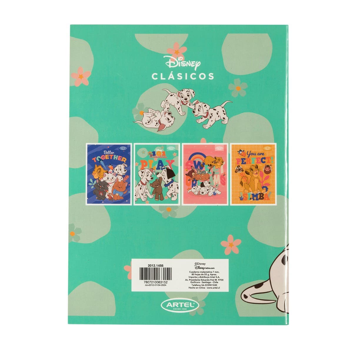 CUAD COLLEGE 80 HJ. CLÁSICOS DISNEY Artel Nacional Librería
