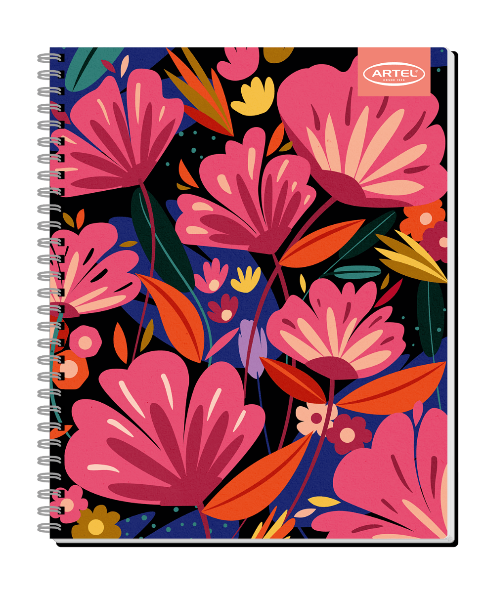 CUAD. UNIV 100H 7MM FLORAL ARTEL Artel Nacional Librería
