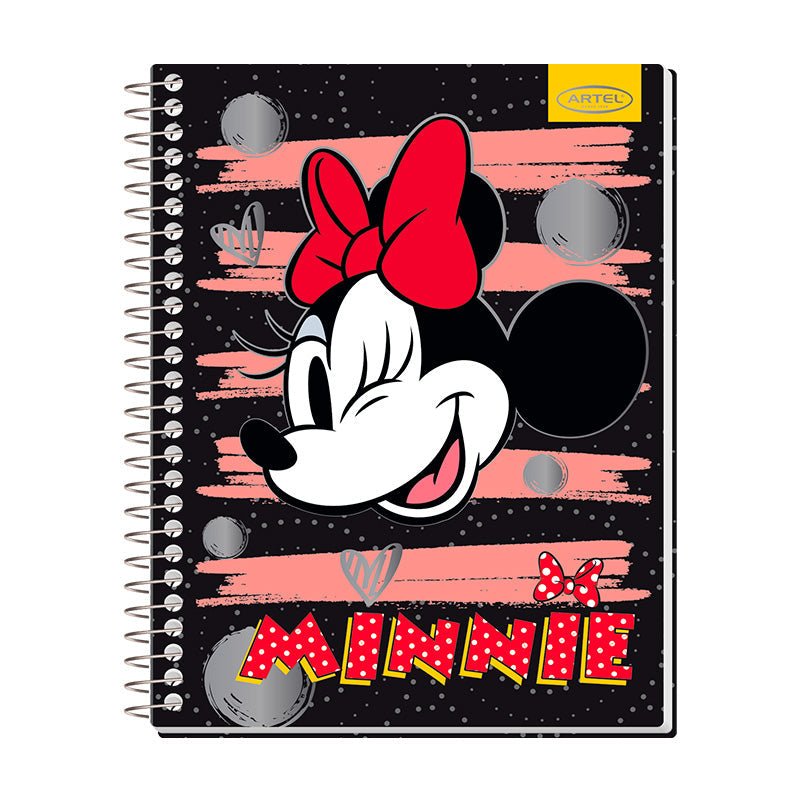 CUADERNO ESPECIAL 150 HOJAS 7MM MINNIE DOTS Artel Importado Nacional Librería
